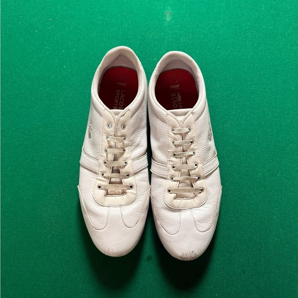 B1 / Lacoste White Sneakers for Women with Elastic Lases - Picture 3 of 10